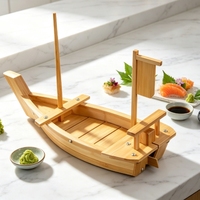 Plateau de service créatif Newell en bambou fait main pour sushis, sashimi, glace sèche, style japonais, pour fruits de mer