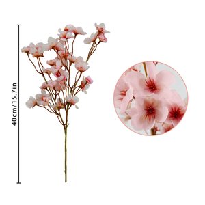 <b>Artificial</b> Peach Blossom Branches Silk Fake Flowers Decorative <b>Artificial</b> Peach <b>Tree</b> for Home and Scene Decoration - Product Image 2