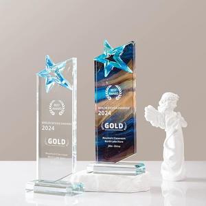 Premios <span class=keywords><strong>de</strong></span> Cristal Personalizados con Estrella, Impresión a Todo Color, Placa <span class=keywords><strong>de</strong></span> Cristal Arcoíris AB, Trofeo - Product Image 1