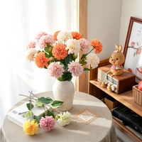 Vente en gros de 2 têtes de fleurs artificielles en soie Dahlia, branche florale Dahlia d'automne pour la décoration de mariage, de fête et de table à la maison