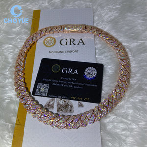 สร้อยคอฮิปฮอปแบบ Cuban Link ขนาด 15 มม. ประดับเพชร VVS Moissanite เงินแท้ 925 สไตล์ฮิปฮอป - Product Image 1