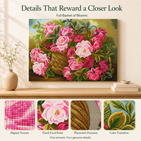 Kit de Peinture Diamant KS Craft Eternal Bloom sur Toile Imprimée Florale, Perles Carrées Scintillantes, Écologique, DIY, Nature Élégante pour la Maison