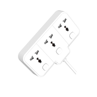 Multiprise industrielle PUJIMAX pour la maison et le bureau, 3 prises universelles intelligentes avec interrupteur indépendant, cordon d'extension de 1,5 m