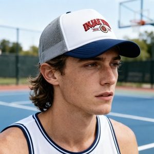 Custom Embroidered Trucker <b>Hat</b> Two Tone Mesh Back Baseball Cap Vintage Style Curved Brim Trucker Cap for <b>Men</b> Women Outdoor - Product Image 6