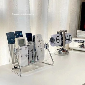 Boîte de rangement rectangulaire moderne en acrylique pour télécommandes, organisateur de bureau rotatif à 360 degrés, 6 compartiments, sans couvercle - Product Image 4