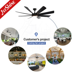 1stshine Ventilateur <span class=keywords><strong>de</strong></span> plafond 8 pales ABS noires Éclairage LED 3 couleurs Dimmable 60 Ventilateur <span class=keywords><strong>de</strong></span> plafond avec télécommande - Product Image 5