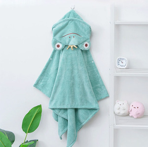 Asciugamani da Bagno per Bambini in Microfibra, <span class=keywords><strong>Accappatoio</strong></span> con Cappuccio in Pile Corallo con Disegni Cartoon - Product Image 2