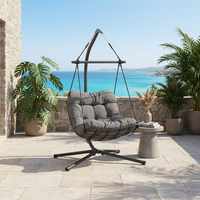 Fauteuil suspendu en métal pour jardin, chaise balançoire œuf chinoise une place avec support pour balcon