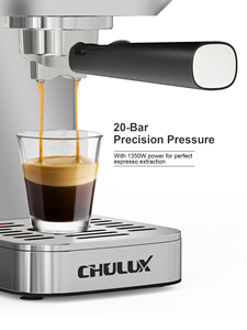 Cafetera Espresso CHULUX de 20 Bares con Vaporizador de Leche, Cafetera Espresso Semiautomática de Acero Inoxidable - Product Image 6