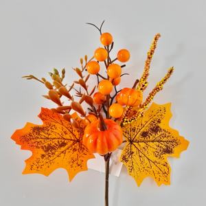 Decoraciones Navideñas de Otoño, Hojas de Arce, Ramas de Árbol con Calabazas Artificiales - Product Image 1