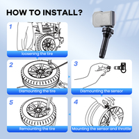 Lot de 4 capteurs TPMS MUCAR VENU 5 pour surveillance de la pression des pneus de voiture 315 MHz et 433 MHz, outil de réparation de pneus, apprentissage/activation/programmation