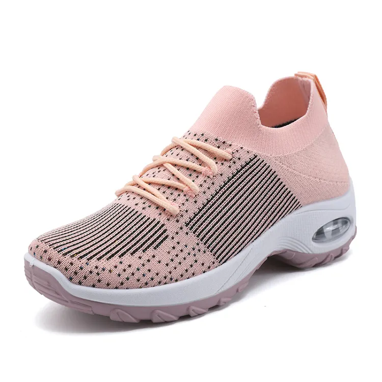 Sports Soft Thick Outsole Sneakers Lightweight Super Breathable Mesh Ladies Walking Shoes