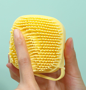 Soft Safety Foldable 2-in-1 Pet Dog Grooming Silicone Shower Massage Shampoo Dispenser <b>Brush</b> Bath <b>Brush</b> - Product Image 5
