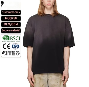 เสื้อยืดคอตตอนหนาน้ำหนักมาก ขายดี ทรงไหล่ตก พิมพ์ลายกราฟิกตามสั่ง สีซีดจาง - Product Image 1