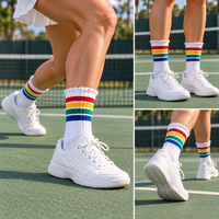 Chaussettes de sport respirantes à panneaux en maille, chaussettes ventilées pour le squash, le badminton, l'entraînement des juniors, plusieurs options de couleurs