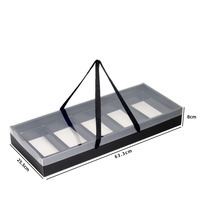 Boîte cadeau portable à 5 compartiments, boîte d'emballage portable multi-grilles avec couvercle transparent