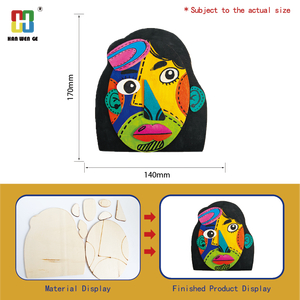 Kit de collage artistique abstrait en bois Hanwenge, style Picasso, pour créer des visages, pour enfants et adultes, décoration murale créative, ensemble d'activités de peinture - Product Image 2