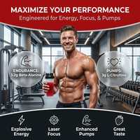 Poudre pré-entraînement Pureon OEM/ODM Explosion avec bêta-alanine, L-citrulline et matrice d'électrolytes, favorise l'énergie, la concentration et l'intensité