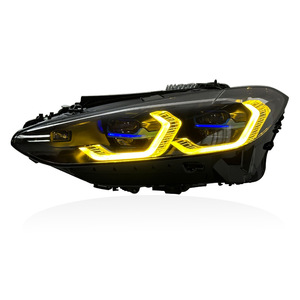 Faros LED Modificados, Conjunto de Faros Láser LED con Ojos Dorados de Doble Color para BMW <span class=keywords><strong>Serie</strong></span> 4 G22 G23 G26 M4 - Product Image 1