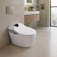 WC intelligent à poser au sol avec télécommande à double chasse, cuvette allongée, économie d'eau, sanitaires en céramique