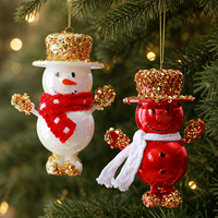 Décorations de Noël Pendentifs Bonhomme de Neige Scintillants pour Arbre de Noël, Décorations de Fête pour la Maison et les Fêtes de Fin d'Année