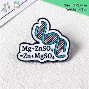 Pins en émail personnalisés sur le thème de la science, motif microscope, <span class=keywords><strong>ADN</strong></span>, table périodique, badge en émail souple pour les travailleurs de laboratoire et les enseignants - Product Image 2