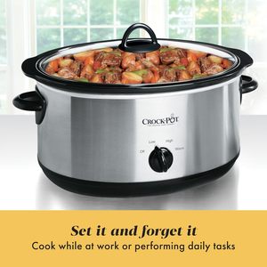 Crock-Pot <span class=keywords><strong>Mijoteuse</strong></span> manuelle de 7 litres, capacité pour 8 personnes, avec cuve amovible en grès, fonction maintien au chaud, compatible lave-vaisselle, nettoyage facile, en acier inoxydable - Product Image 5
