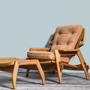 เก้าอี้นั่งเล่นไม้สไตล์นอร์ดิกดีไซน์ทันสมัยสำหรับห้องนอนห้องนั่งเล่นเฟอร์นิเจอร์บ้านสวนทนทาน - Product Image 1