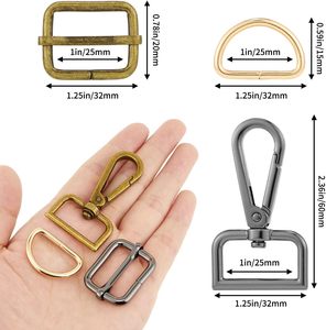 Purse Hardware Heavy Duty Swivel <b>Snap</b> <b>Hooks</b> D Rings And Slide Buckles For Bag Making Handbag Craft - Product Image 3