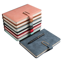 Journal de voyage A5 en cuir PU de luxe, à feuilles mobiles, imprimé avec fermeture à boucle, personnalisé pour hommes et femmes, usage quotidien au bureau
