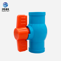 Katup Bola PVC Berkualitas Tinggi Warna Biru dengan Gagang ABS Oranye untuk Sistem Pipa Air Irigasi Pertanian