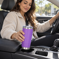 Thermos à café réutilisable en acier inoxydable à double paroi isolé sous vide de 20 oz avec logo personnalisé, fileté Unik, avec couvercle pour les voyages