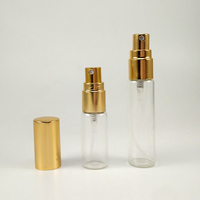 Flacon de produits cosmétiques transparent, 10/5ml, atomiseur de parfum givré, bouteille avec Spray en verre fin, Spray doré