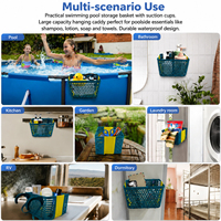 Panier de rangement pour piscine, accessoires de piscine avec ventouse, boîte de rangement multifonctionnelle en PP écologique