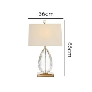 Pha lê giọt nước mắt thả đèn bàn với vàng cơ sở và trắng bóng râm cho sang trọng nhà và văn phòng trang trí nội thất - Product Image 2