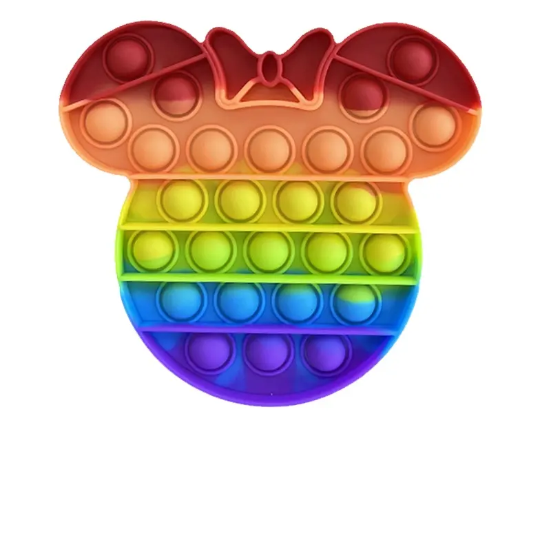 Mainan Puzzle Berpikir Silikon Mickey Minnie, Pola Unicorn Kartun Unicorn Pemurni Tikus Gelembung Dorong Pop 2021