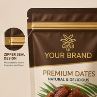 Sachet Doypack de Luxe Anti-humidité pour l'emballage de dattes biologiques saoudiennes 500g 1kg avec fermeture éclair, taille personnalisable