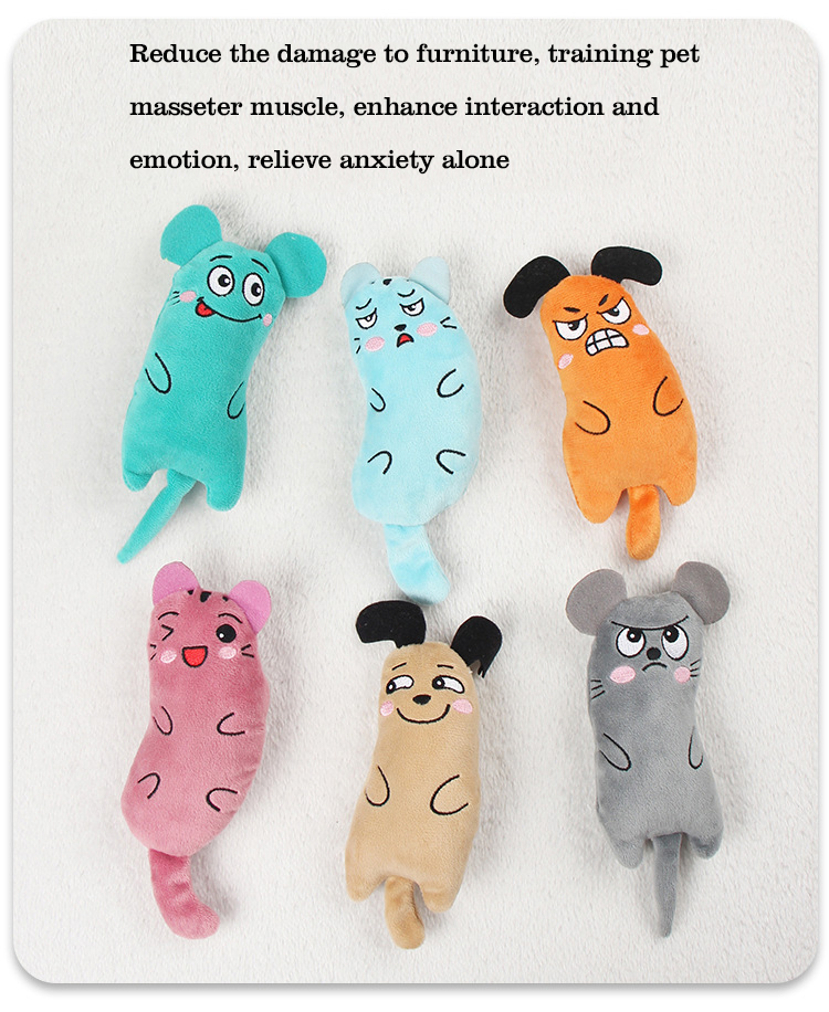 pet catnip plush toy cat self-help teeth grinding and teeth cleaning interactive thumb toy
