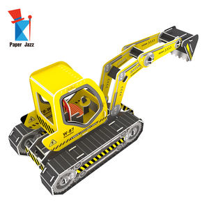 Rompecabezas de papel <span class=keywords><strong>3D</strong></span> al por mayor Mini excavadora de juguete DIY para niños vehículo de ingeniería de montaje - Product Image 3
