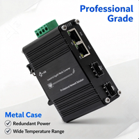 Mini commutateur Gigabit 2x10/100/1000BASE-T Ports RJ45 Boîtier en aluminium Fonctionne à -40 ° C à 75 ° C avec alimentation redondante 12-48VDC