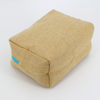 Pochette de lavage en lin et toile de jute pour femme, design d'impression naturelle simple, personnalisable, oem, pochette cosmétique, pour le maquillage, avec fermeture éclair, 1 pièce