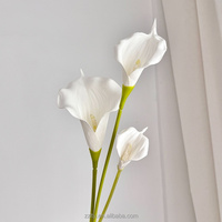 Lys Calla Artificiels Réalistes en EVA de Qualité Supérieure, Fixés et Façonnés, Accessoires Floraux pour la Décoration de la Maison, des Mariages et de la Fête des Mères