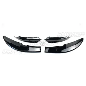 Car Front Bumper Lip for BMW 1 Series E82 M Sport 2007-2013 Side Spoiler <b>Splitter</b> Cover Trim Glossy Black Carbon Fiber Style - Product Image 5