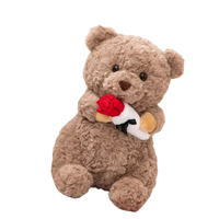 Ours en peluche décoré de cœurs rouges et de roses avec inscription « Je t'aime », ours en peluche abordable, cadeau doux pour les enfants et les amoureux