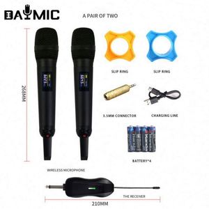 ไมโครโฟนไร้สายแบบมือถือ 2 ช่องสัญญาณ ระดับมืออาชีพ สำหรับการแสดงบนเวที - Product Image 6