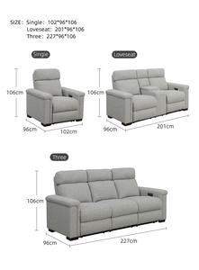 Divano Reclinabile in Velluto, <span class=keywords><strong>Arredamento</strong></span> per Soggiorno dal Tocco Morbido, Seduta Confortevole per Home Cinema - Product Image 2