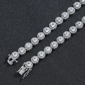 Nuova <span class=keywords><strong>Collana</strong></span> Tennis BES con Fiori Sfumati da 7mm, Micro Incastonatura di Zirconi, Stile Personalizzato, Versatile, Unisex, Tendenza Rap - Product Image 6