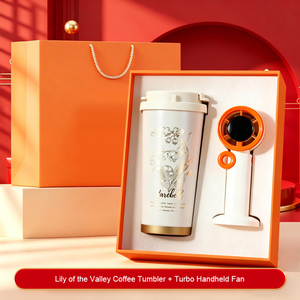 Coffret Cadeau Promotionnel : Gobelet Isotherme Muguet + Ventilateur Portable Turbo pour Usage Quotidien Professionnel - Product Image 3