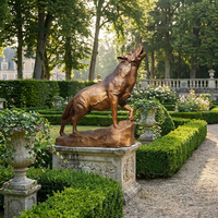 Sculpture de loup rampant en bronze sur mesure - Technique de moulage entièrement adaptée à vos spécifications - Figurine animale