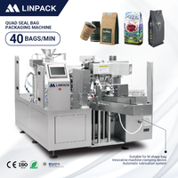 Machine d'emballage automatique à grande vitesse rotative pour sachets préformés à fond plat en forme de M pour grains de café LINPACK
